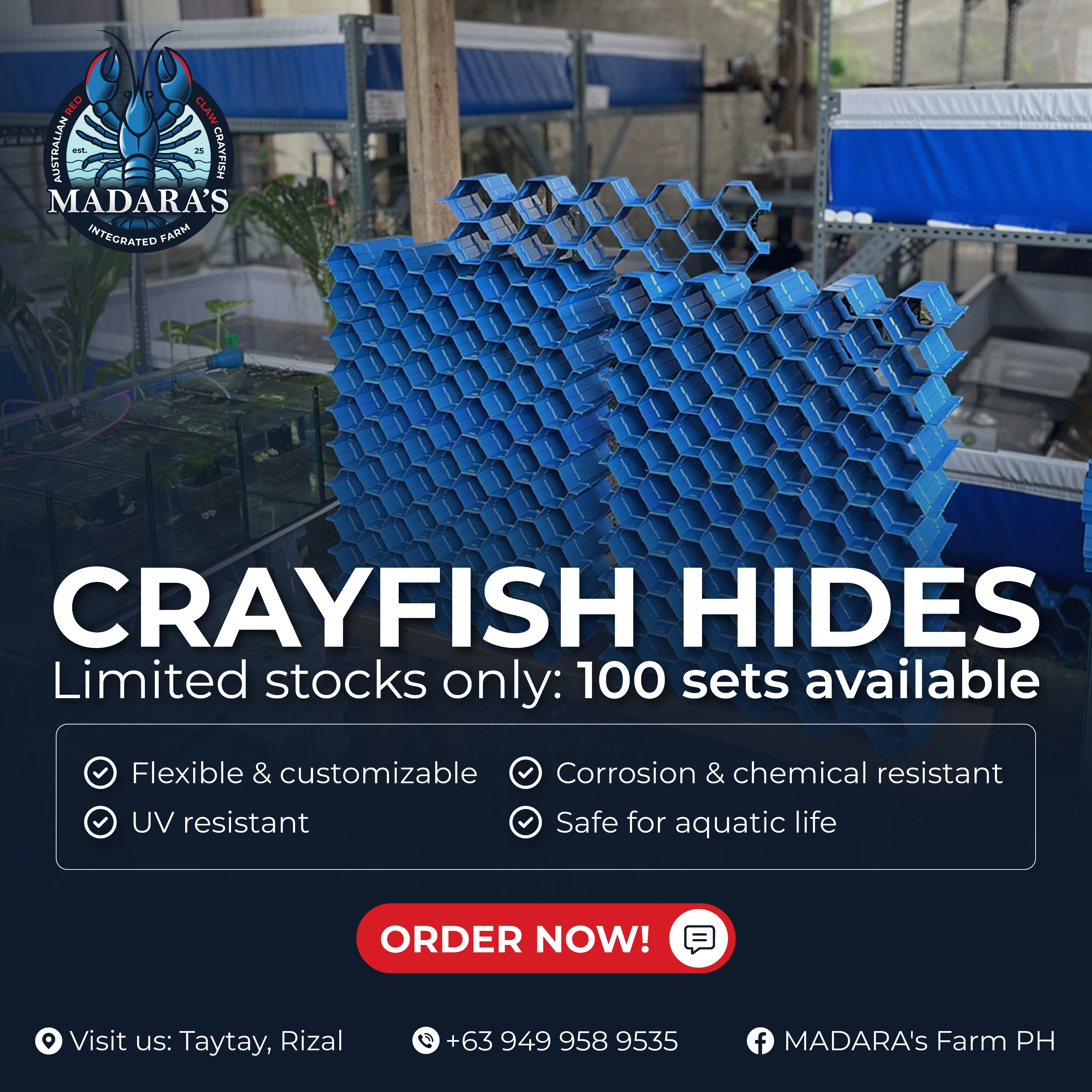 HDPE Crayfish Hides by Madara's Farm Ph